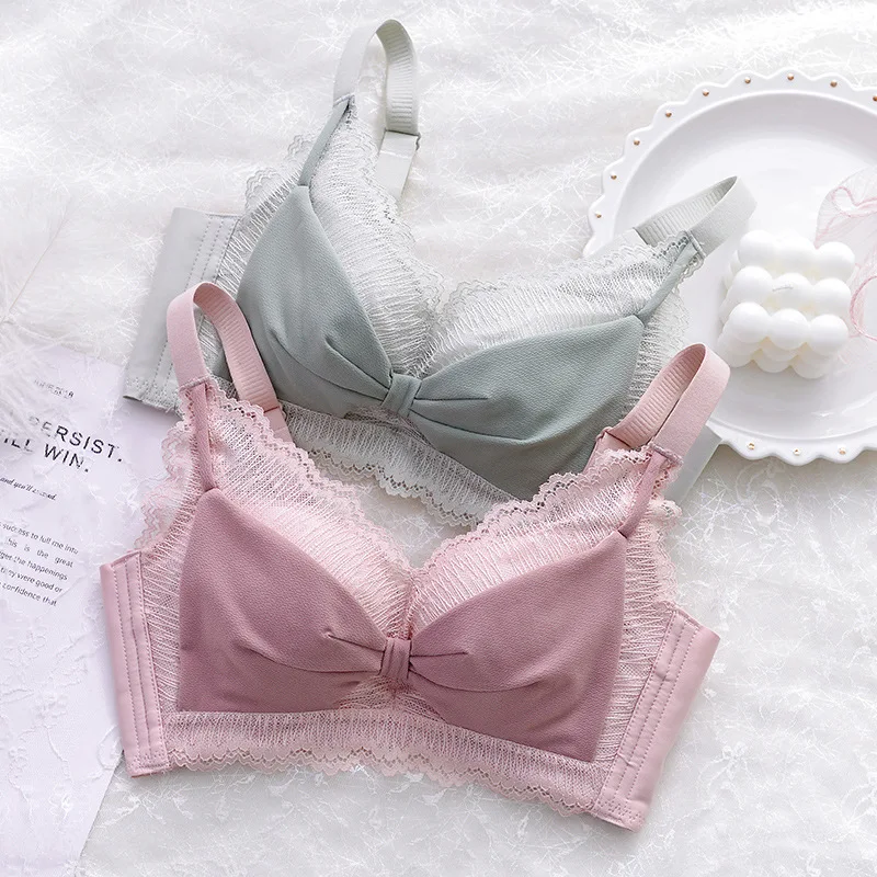 

Q эластичный модный бюстгальтер для девушек, контрастные женские бюстгальтеры без косточек, тонкие бюстгальтеры с плотной формой, кружевно...