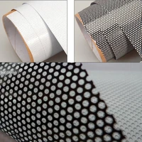 one way perforated black white vinyl privacy window film adhesive glass wrap roll