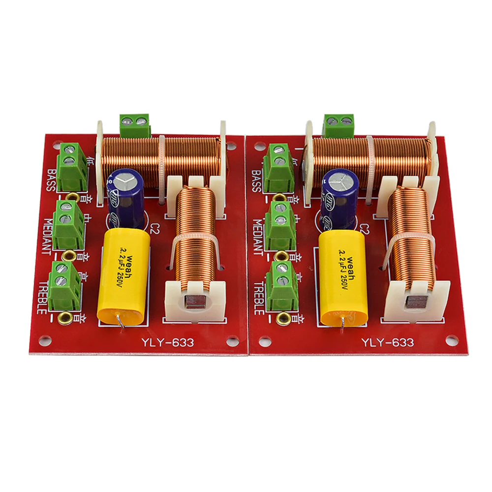 

200W 3 Way Audio Speaker Crossover Treble + Midrange + Bass Independent Crossover Speakers Filter Frequency Divider