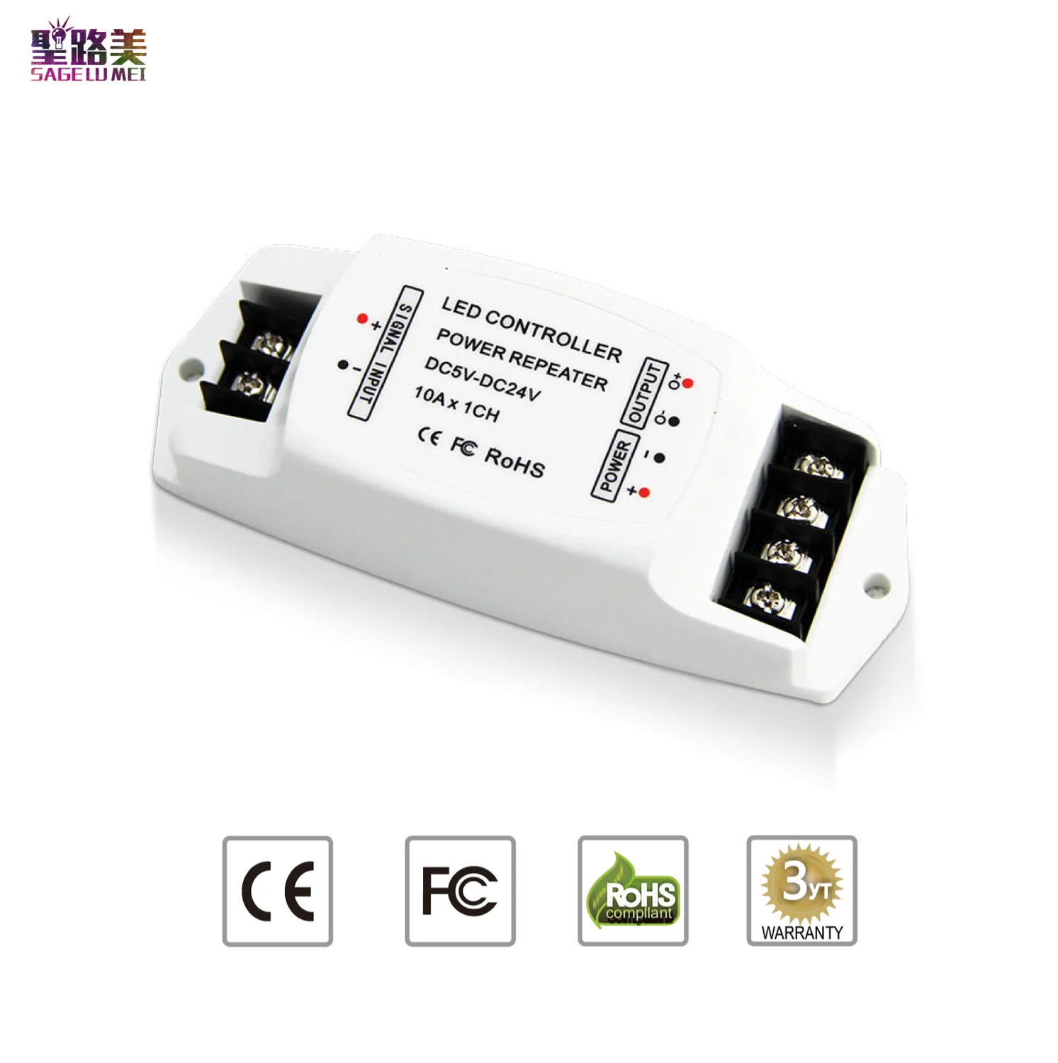BC-960-10A 1CH Constant Voltage LED Controller Power Repeater DC 5V~24V Max. 10A×1CH PWM BINCOLOR | Лампы и освещение