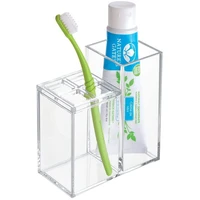 bathroom toothbrush and toothpaste stand holder dental organizer with 5 storage compartments for vanity countertops cabinet