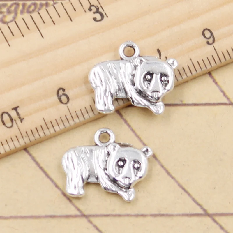 

10pcs Charms China Panda Animal 14x17mm Tibetan Silver Color Pendants Antique Jewelry Making DIY Handmade Craft