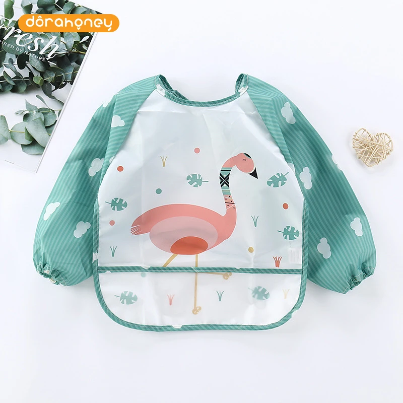 Детский водонепроницаемый фартук с длинным рукавом и милым рисунком |