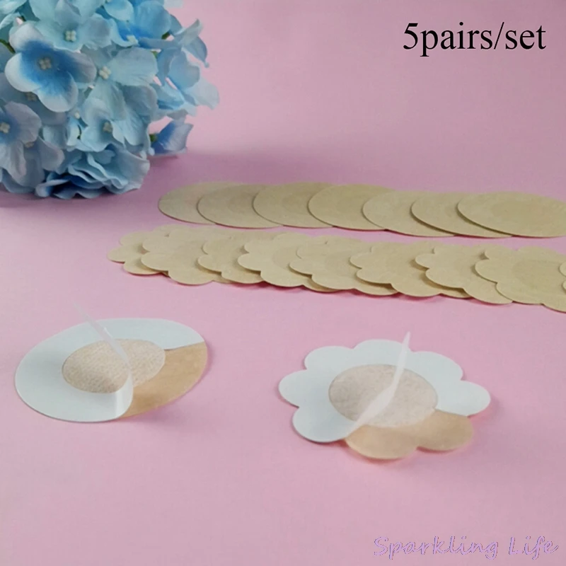 

10pcs/lot Flower Adhesive Nipple Covers Pads Body Breasts Stickers Disposable Milk Paste Anti Emptied The Chest Paste Bra