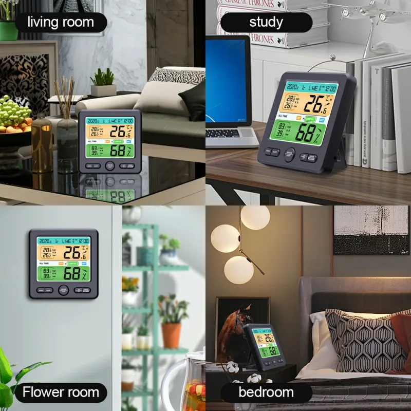 

ZL Indoor Outdoor Wireless Thermohygrometer Temperature Humidity High-precision Monitoring Weather Clock Digital Hygrometer