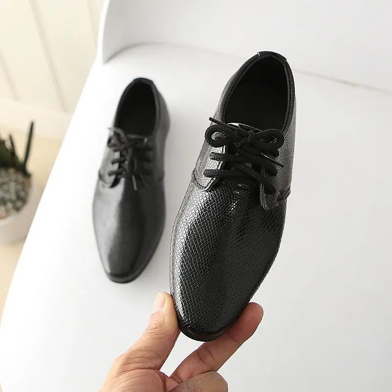 

New Children Boys Pu Leather Wedding Dress Shoes For Girls kids Baby Black School Performance Formal Flat Loafer Moccasins Shoes