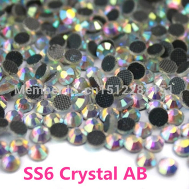 

SS6 1.9-2.0mm,1440pcs/Bag Clear white AB Crystal DMC HotFix FlatBack Rhinestones,DIY Decor garment Hot Fix gliter crystal stones
