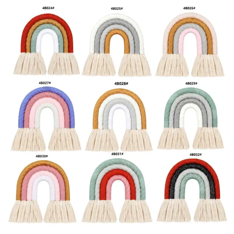 

4 Layers Macrame Rainbow Wall Decor for Bedroom Nursery Baby Kids Rooms Colorful Tapestry Rope Woven Tassel Wall Hanging Toys
