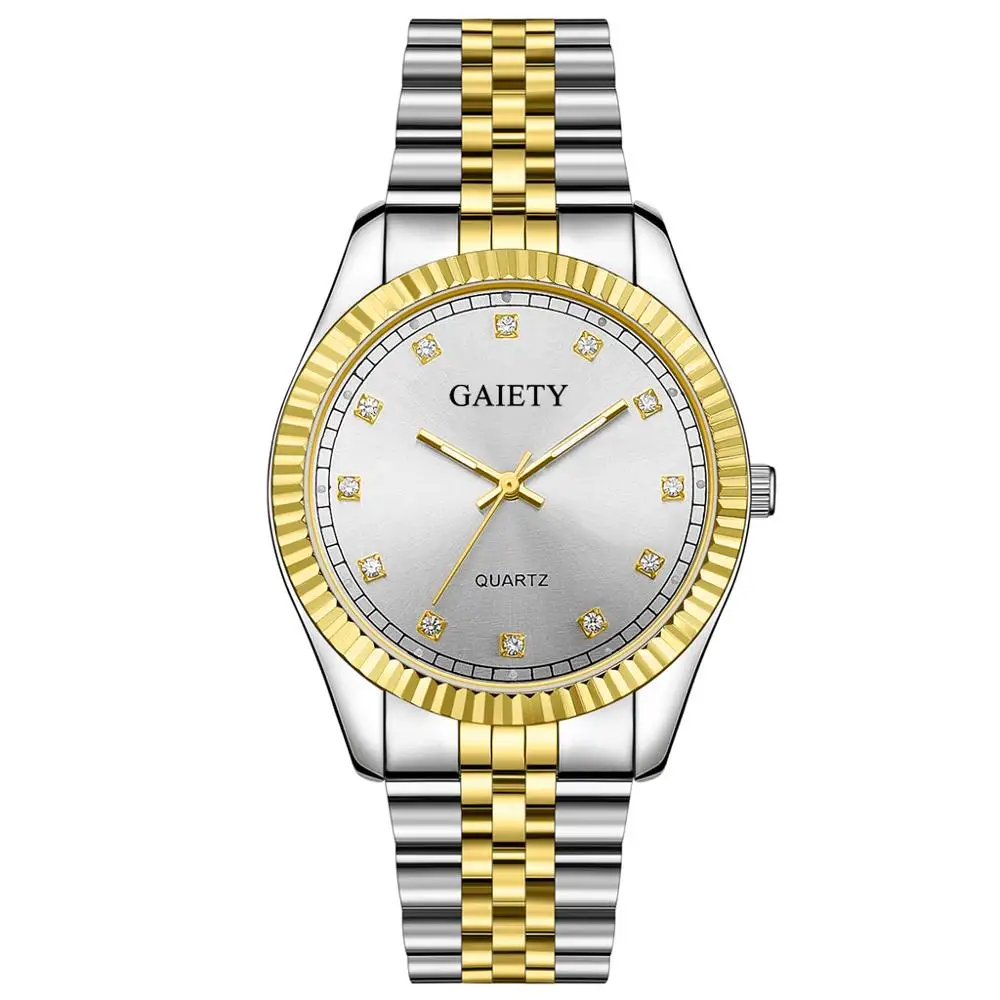 Gaiety мужские s часы лучший бренд роскошные часы мужские золотые кварцевые спортивные мужские часы военные наручные часы мужские relogio masculino - Цвет: Gold White
