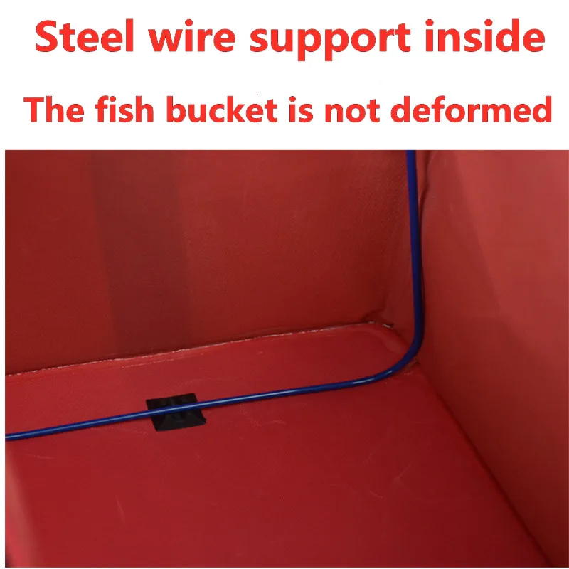 Fishing bucket folding water tank with cover live fish bucket fishing supplies fish box canvas fish bucket enlarge