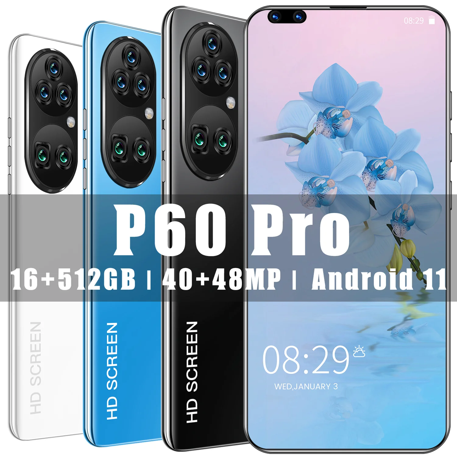 

Global Version P60 Pro 7.3 ”Deca Core 8 256GB ROM Android 10.0 Smart Phone 32MP+48MP Camera Mobile Phone
