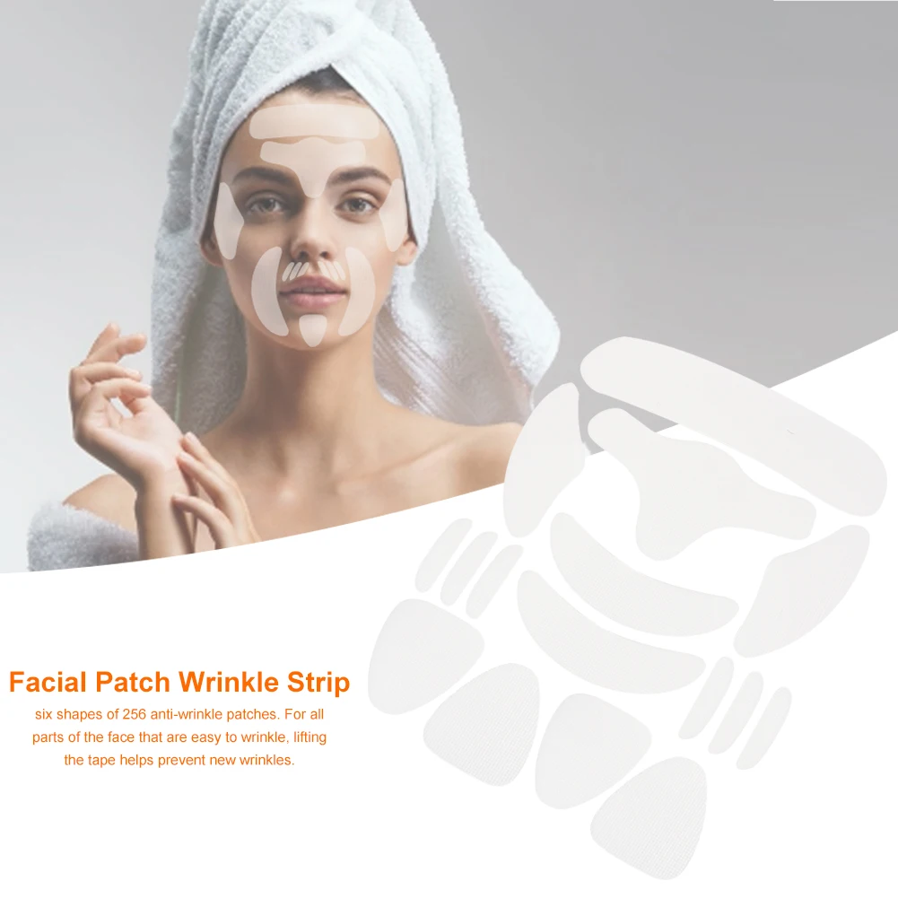 

256PCS Reusable Facial Patch Anti-wrinkle Face Forehead Sticker Cheek Chin Sticker Facial Patches Wrinkle Remover Strips