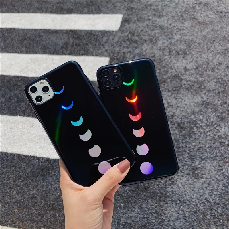 Модный чехол для телефона с лазерным затмением iphone 11promax XS Max X XR 8 7 6 S Plus мягкий