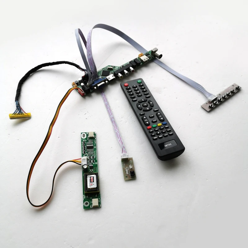 

For MT170EN01 V.E/V.G Keyboard+Remote+Inverter VGA USB AV LVDS 2CCFL 30Pin LCD Panel Monitor TV Drive Card Board DIY Kit