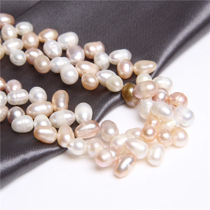 Натуральный пресноводный розовый и белый жемчуг бусины Форма Риса