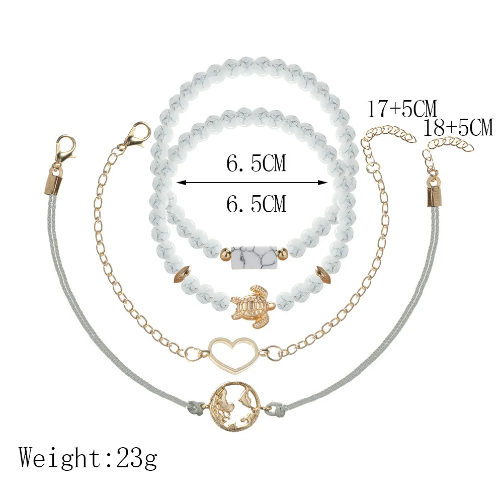4 шт./лот 2019 ювелирные изделия браслеты для женщин бусины браслет с узором камень