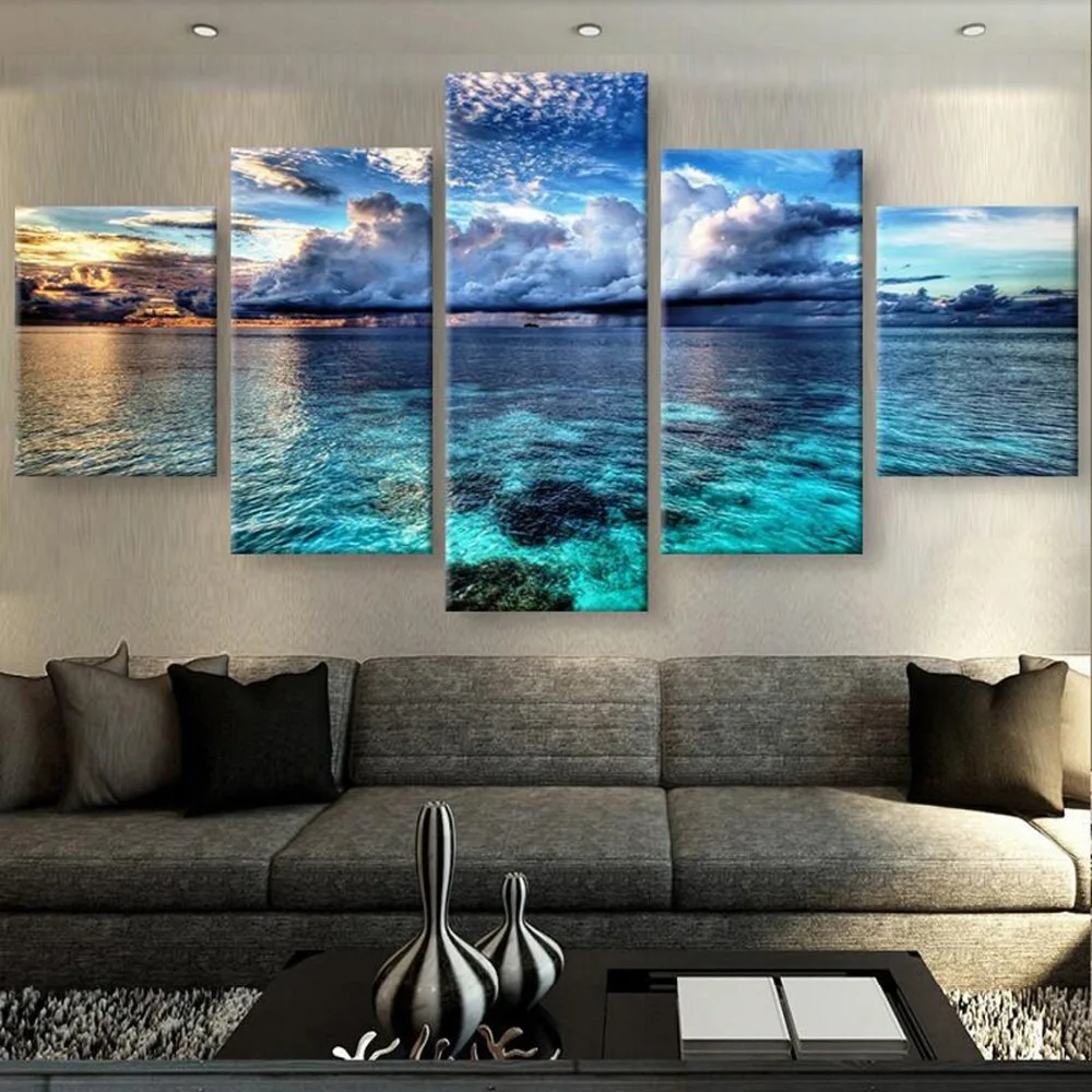 

5Panel diamond painting full square round diamond embroidery Sky Calm Waters rhinestone Of Picture,home decoration,A2128