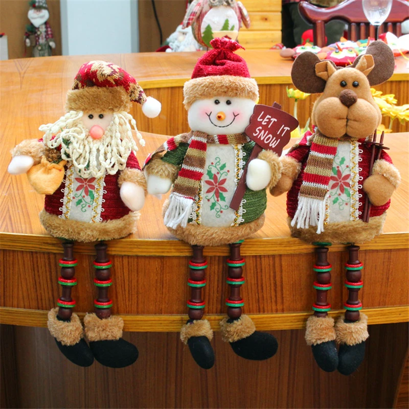 

Новогодние и рождественские украшения для дома, Высота 32 см, кукла Санта-Клаус, снеговик, лось, детские подарки, украшения для окон, новый год...