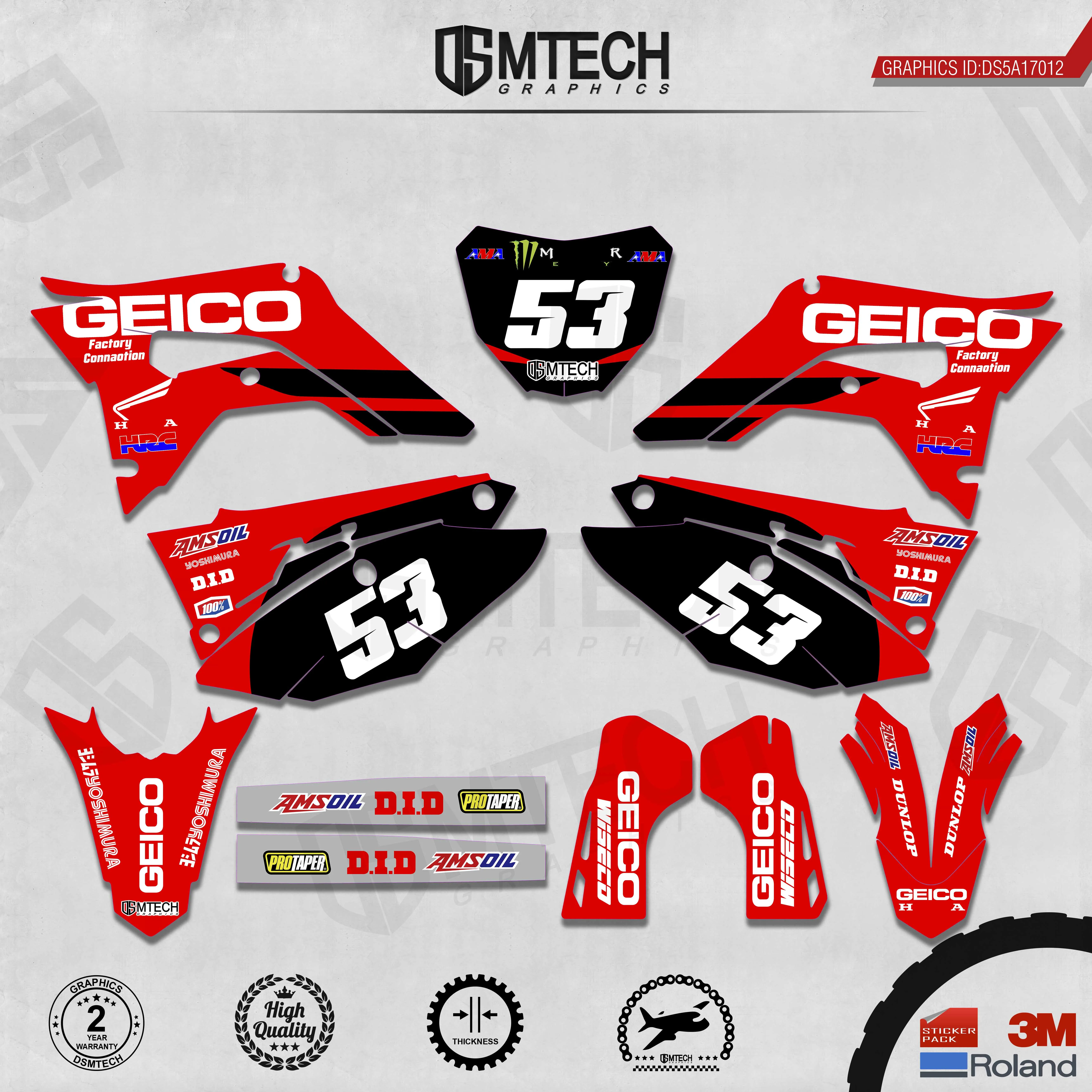 DSMTECH Customized Team Graphics Backgrounds Decals 3M Custom Stickers For 2018-2020 CRF250R 2017 2018 2019-2020 CRF450R 012