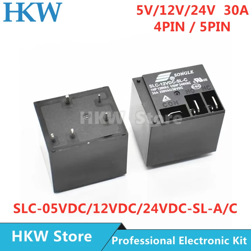 5 шт. реле T91 В 12 24 SLC-05VDC-SL-C SLC-12VDC-SL-C SLC-12VDC-SL-A черное электрическое мощности PCB 30 А 250