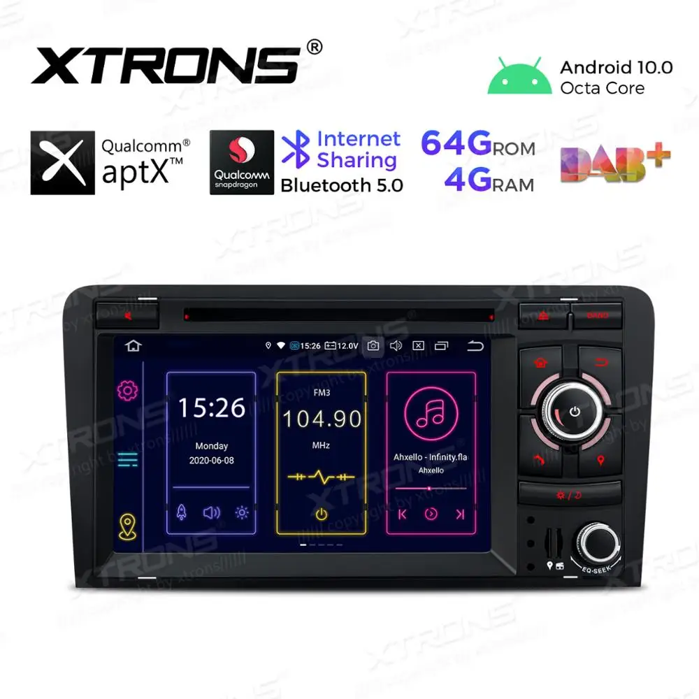 XTRONS Android 10 0 Qualcomm Bluetooth 5 автомобильное радио стерео DVD плеер GPS OBD TPMS для Audi A3 8P 2003 2012