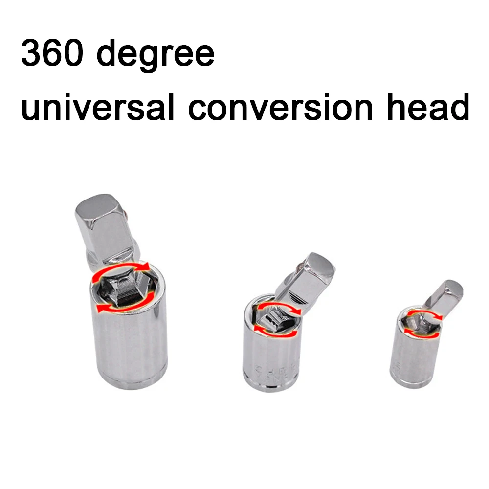 

New Metal Gimbal Cardan Joint Small Joint Sleeve Adapter Change Head 6.3/10/12.5mm1/2 Turn 3/8 Medium 1/4 Car Disassembly Tool