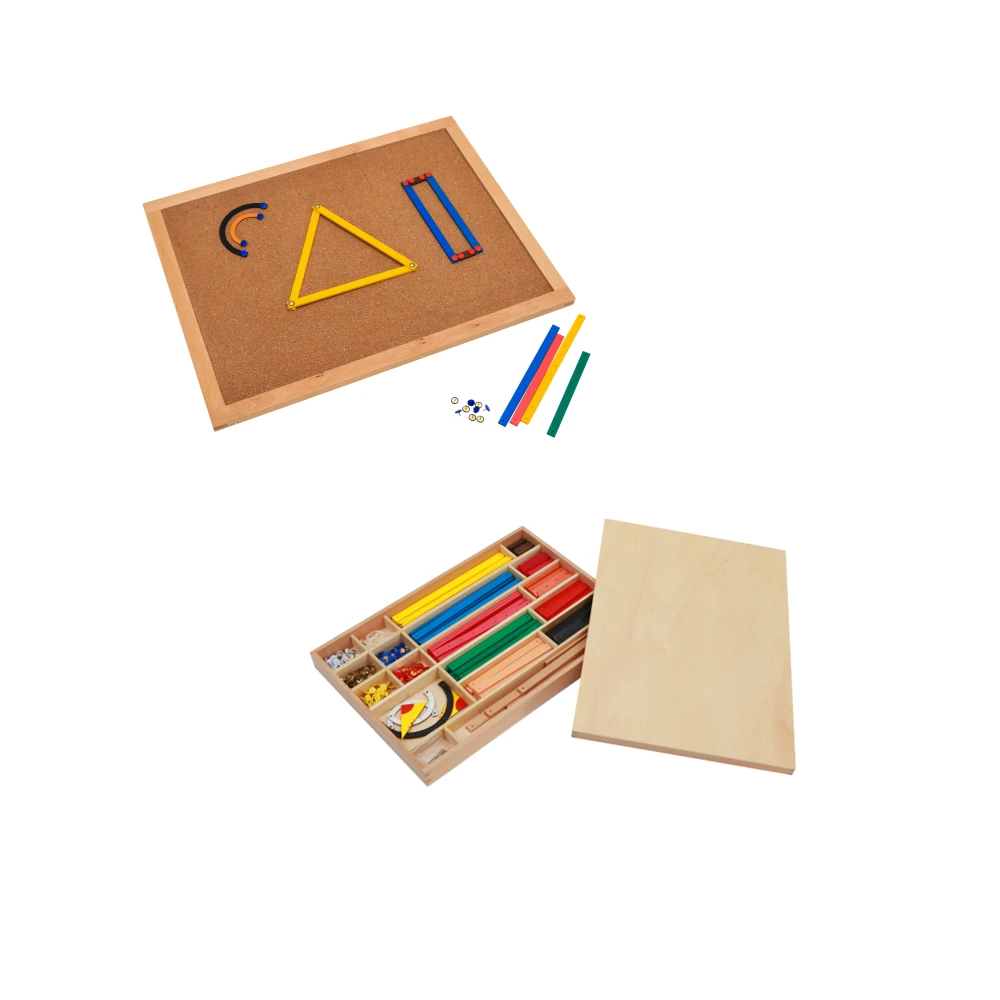 

Montessori Geometric Sticks Box/ Cork Worktable Mathematics Materials for Primary Elementary Educational Equipment Learning Tool