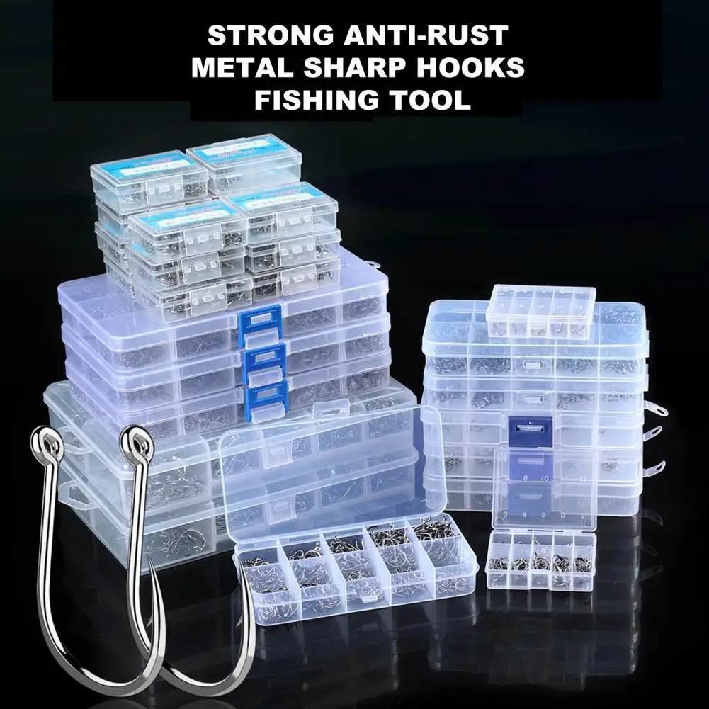 

1 Box Fishing Hooks Strong Anti-rust Metal Sharp Fish Circle Hooks Fishing Tool