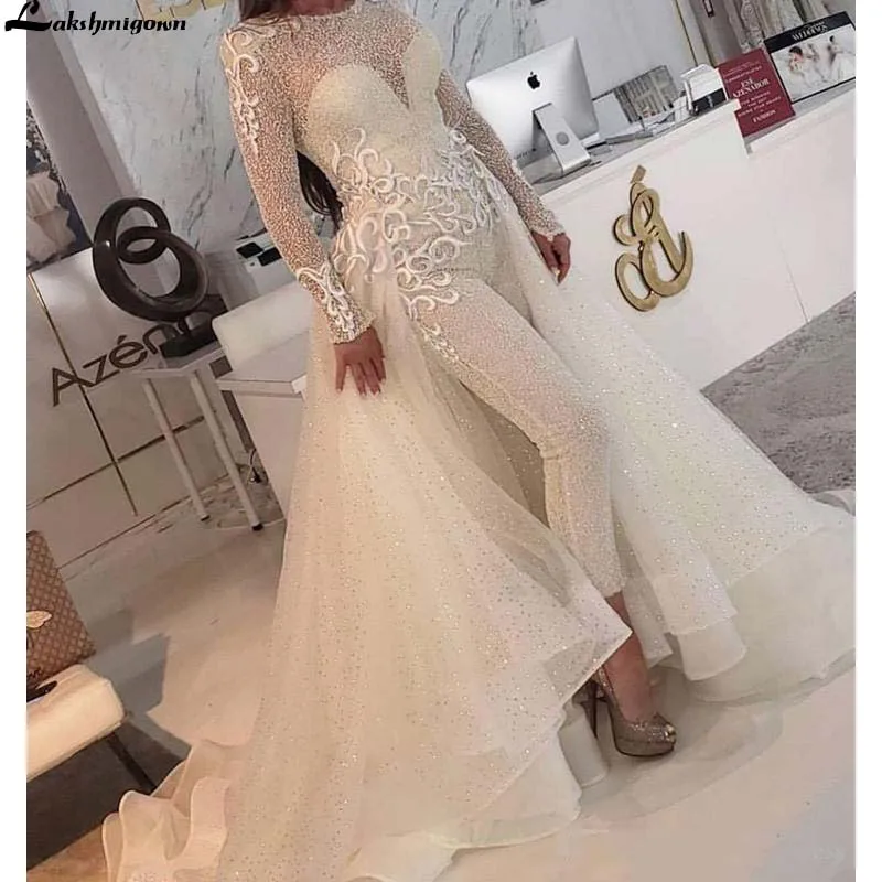 Скромная свадьба день рождения платья с блёстками одежда длинным рукавом Overskirts