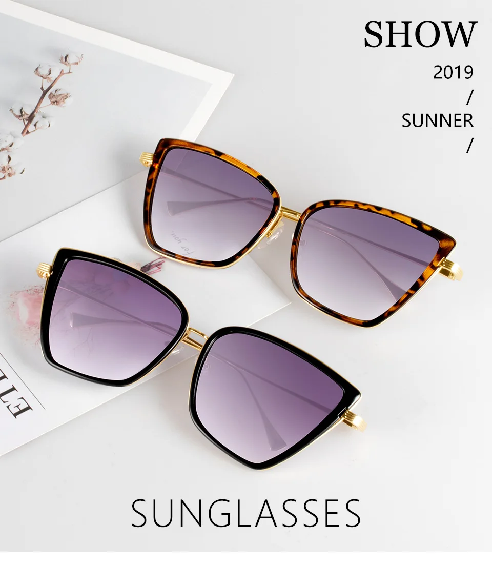 Новые брендовые дизайнерские солнцезащитные очки Cateye, женские винтажные металлические очки, зеркальные ретро очки Lunette De Soleil Femme UV400