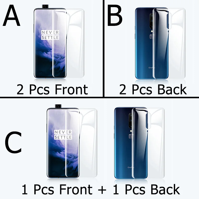 Изогнутая Защитная пленка для Oneplus 7 Pro 7T полное покрытие экрана не закаленное