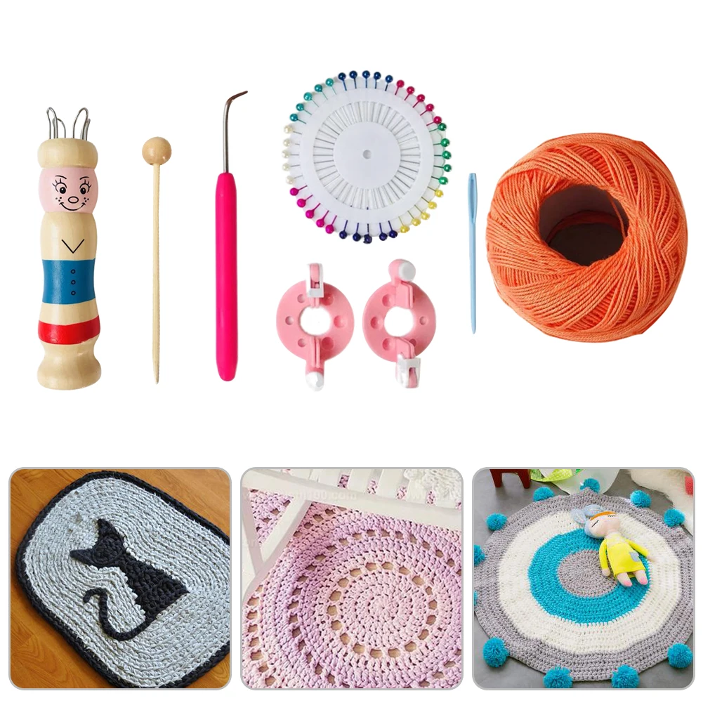 Wooden Knitting Loom Rope Weaving Tool Doll Braided Maker Yarn Wool Set Children Handmade Knitter | Дом и сад