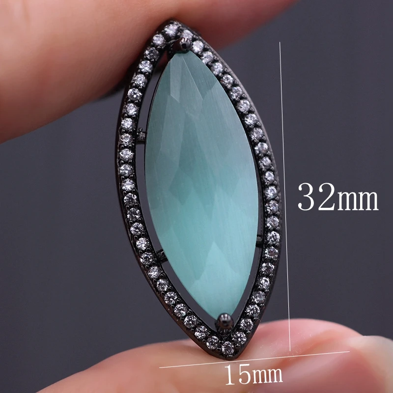 

New Fashion Jewelry Opal Stone Pendant Necklaces For Women Cubic zirconia Around Pendants &Chain Necklaces Jewelry Accessories