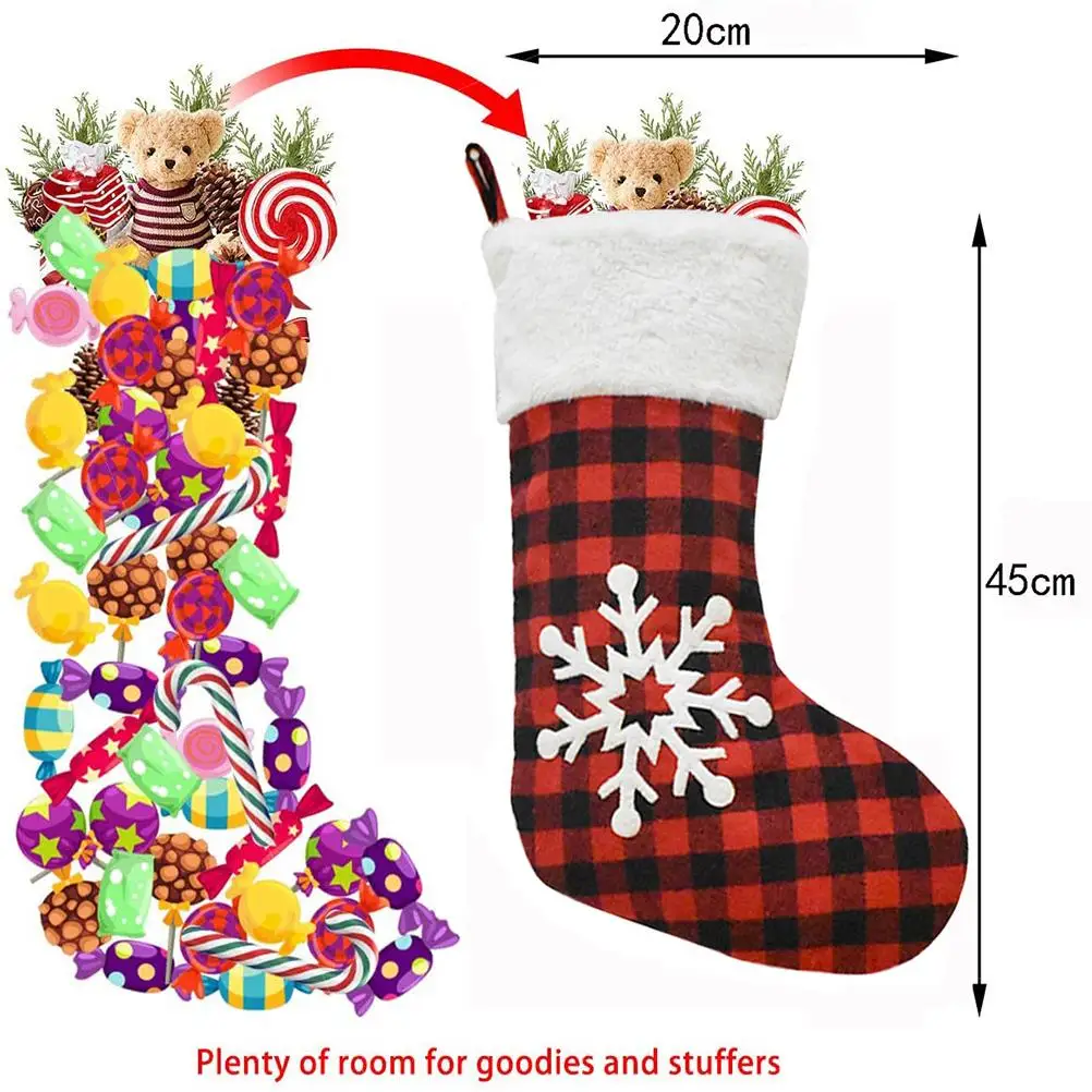 

Christmas Stocking Candy Bag with Straps Christmas Tree Decor Xmas Tree Hanging Sock Gift Bag for Restaurant Hotel Bar