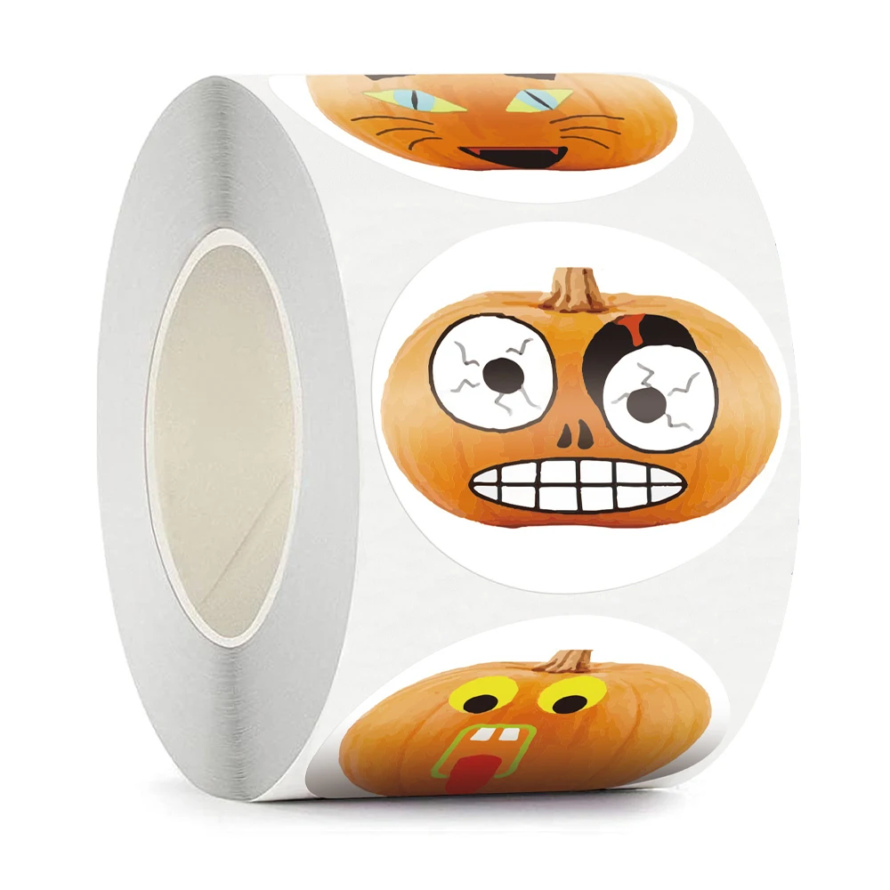 

500 Pcs/Roll Halloween Sticker Novelty Gift Decoration Seal Labels Holiday Scrapbooking Embellishment for DIY Halloween Supplies