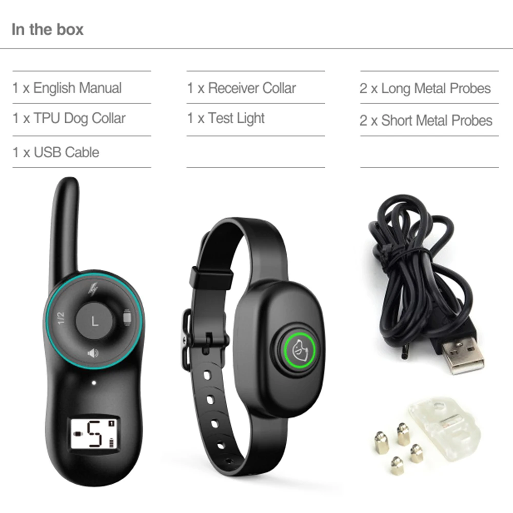 Регулируемый Анти кора Вибрационный ошейник Shock Stop лай устройство для больших и