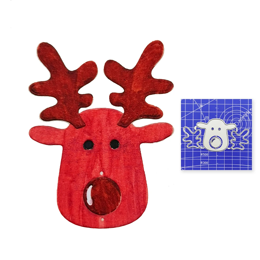Christmas Cute Deer Craft Metal Cutting Frame Templates Scrapbooking Embossing Paper Cards Photo Album Stencils Dies | Дом и сад