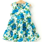 Платье для девочек, из 2020 хлопка, без рукавов, с цветочным принтом, из хлопка и льна, весенне-летнее платье для маленьких девочек