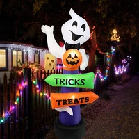 2 4m big halloween inflatable ghost holding pumpkin street signs decoration tricks or treats halloween festive party supplies