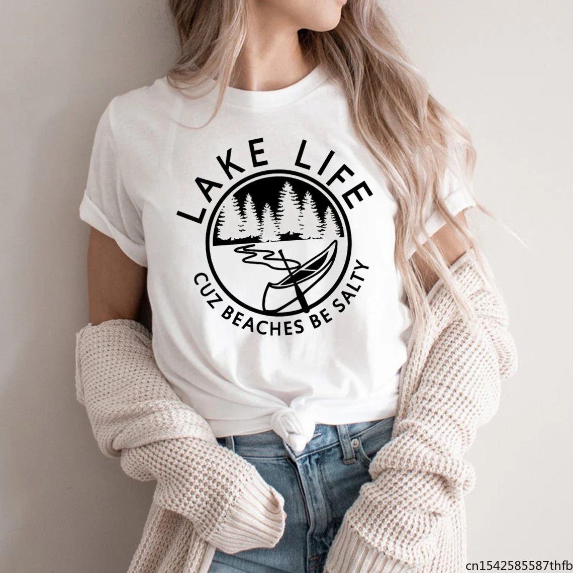 

Женская летняя футболка с коротким рукавом и круглым вырезом