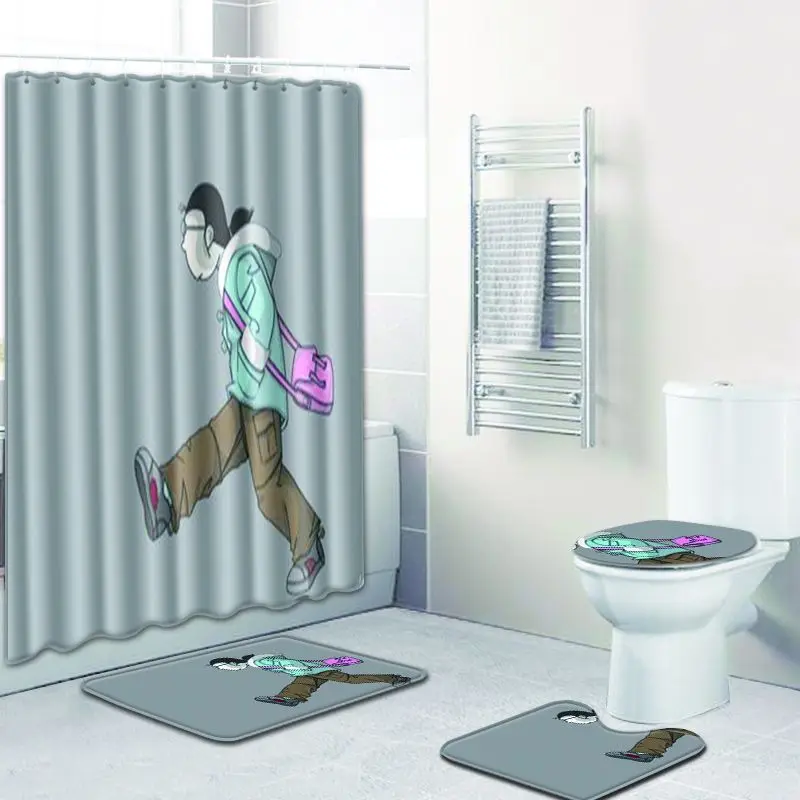 Набор нескользящих ковриков для ванной комнаты Zeegle фланелевый коврик ног