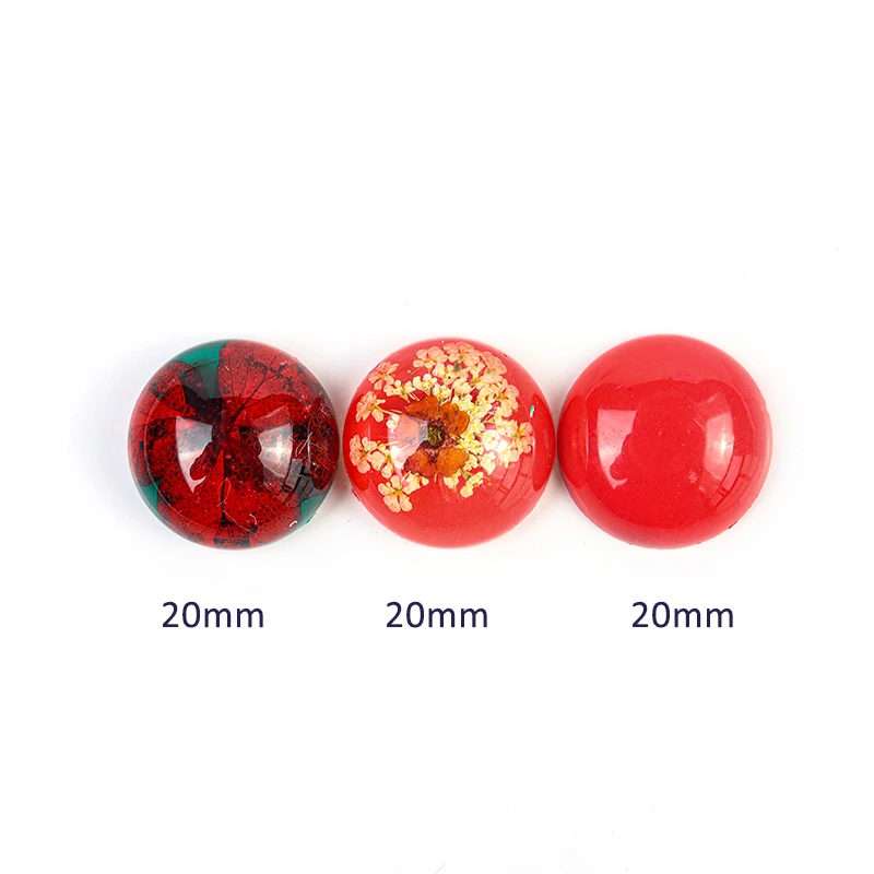 

Xinyao 5pcs/lot 20mm Resin Drop Epoxy Dried Real Flowers Round Cabochon for DIY Jewelry Findings