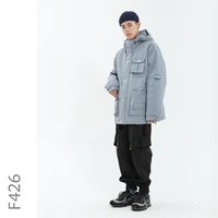 f426 winter streetwear jacket unisex fashion hip hop jacket parka padded men harajuku color block trench hooded coat