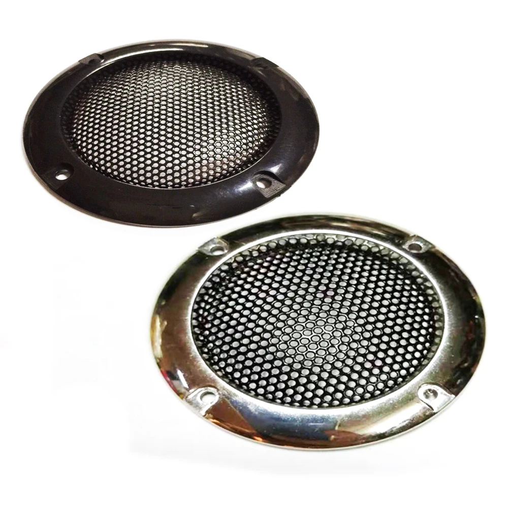 Комплект из 2 предметов дюйма 65 мм Хром Серебристый динамик решетка круг с
