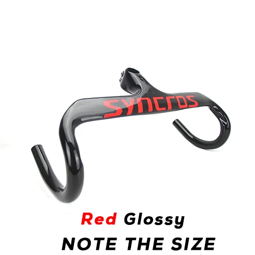 red glossy SYNCROS велосипед карбоновый шоссейный руль велосипедный руль ультра легкий Интегрированный руль и руля из углерода 353 г YT500 - Цвет: red glossy