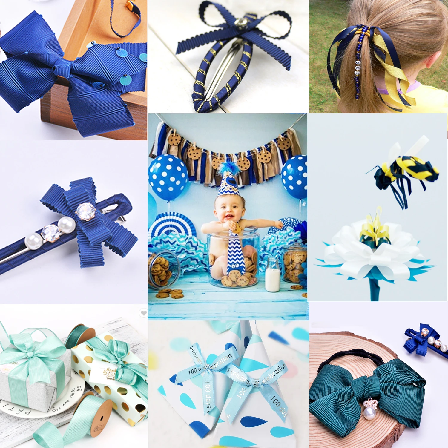 5 м/лот Темно синие твердая цветная корсажная лента атласной лентой в горошек с