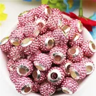 Новые хрустальные бусины с фианитами 20 шт.лот, большое отверстие, стеклянные бусины-разделители со стразами, подходят для браслетов Pandora, ожерелий, серег, для изготовления ювелирных изделий