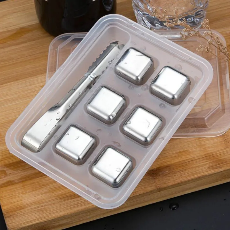 Кубики льда из нержавеющей стали многоразовые охлаждающие камни для виски вина