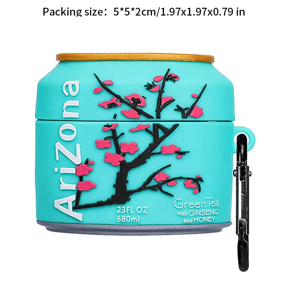 

Wireless Earphones Charging Case Unique Can Shape Silicone Protector Earbuds Cover Style2 Compatible With Apple Headphone Box
