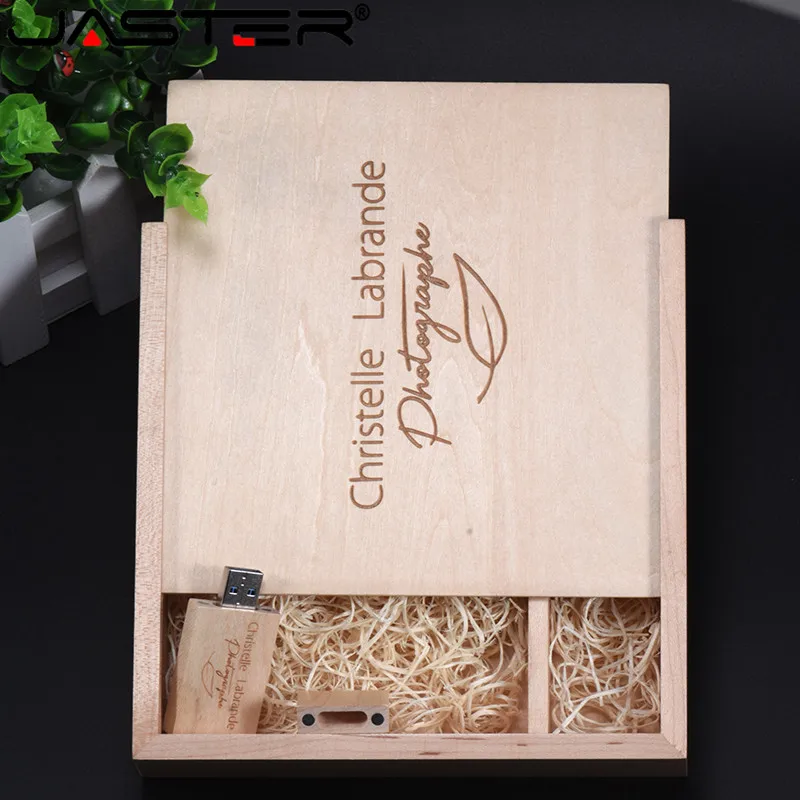 jaster photography gift usb maple woodenbox photography logo 64gb usb flash drive pendrive 4gb 8gb 16gb 32gb usb 2 0 free global shipping
